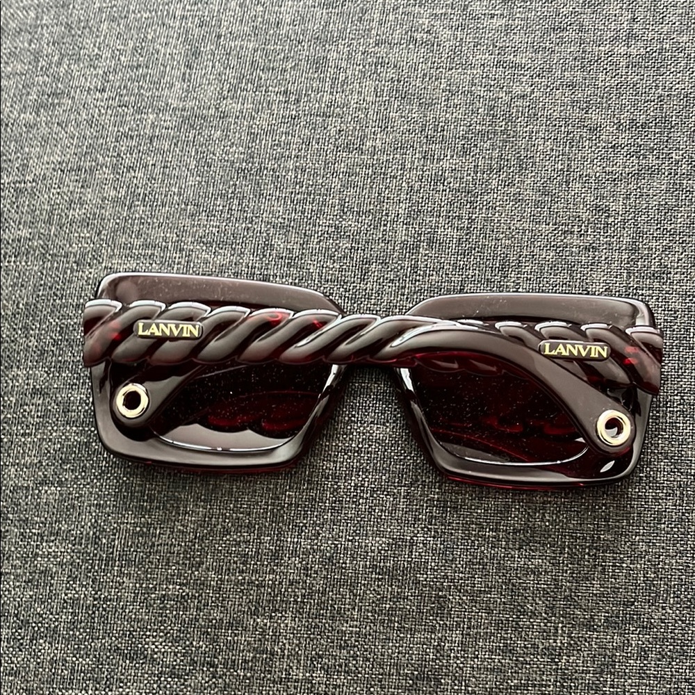 Lanvin Burgundy Twisted Sunglasses